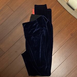 SPANX Navy Velvet Leggings
